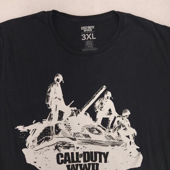 Call of Duty WW2 Short Sleeve Crew Neck Graphic T Shirt Mens Size 3XL Black - Picture 1 of 9
